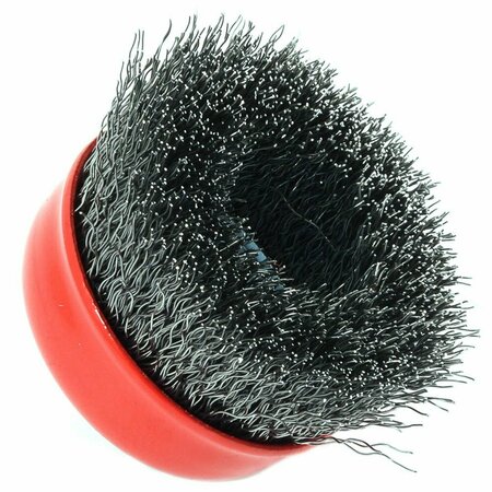 Forney Cup Brush, Crimped, 2-3/4 in x .014 x M10 x 1.25 Arbor 72780